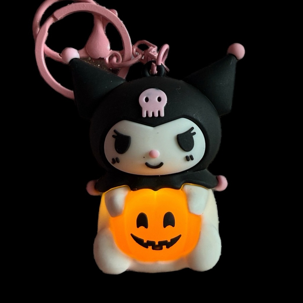 Halloween kuromi Keychain with Glowing Pumpkin